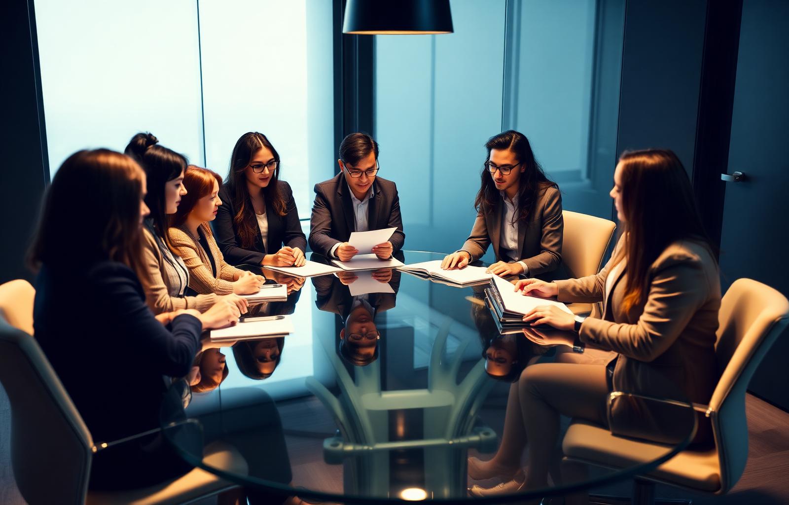 Professionals collaborating and working together as a team